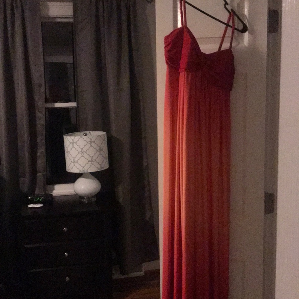 Pink and orange maxi dress